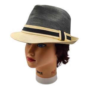 Magid Hats‎ Straw Black Top White Brim Hat Fedora Men's Size 6